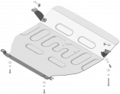 Защита алюминиевая Мотодор (Двигатель), 4 мм,  Audi Q7  2015-2019 арт. 340102