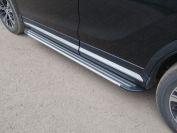 Пороги алюминиевые "Slim Line Silver" 1720 мм для автомобиля Mitsubishi Eclipse Cross 2018-, TCC Тюнинг MITECLCR18-27S
