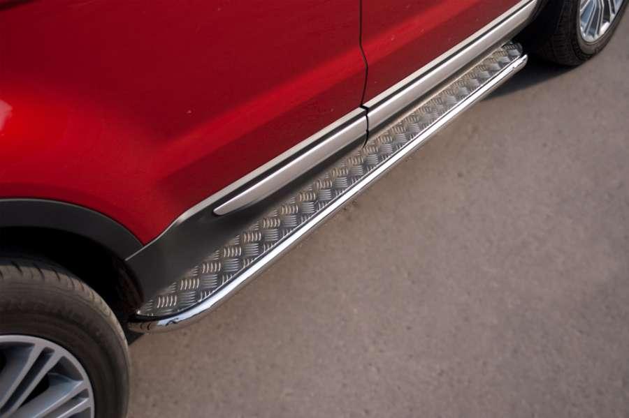 Пороги труба d42 с листом для Land Rover Evoque Prestige Pure, Slitkoff REPL-000807