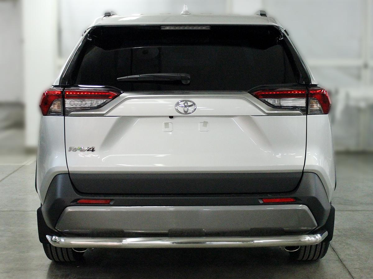 Защита заднего бампера полноразмерная d-60 для автомобиля Toyota RAV4 2019 арт. TRN19_3.1, Технотек
