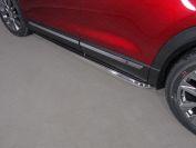 Пороги с площадкой (нерж. лист) 60,3 мм для автомобиля Mazda CX-9 2013-2017, TCC Тюнинг MAZCX913-14