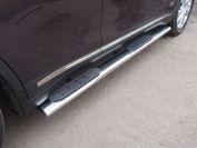 Пороги овальные с накладкой 120х60 мм для автомобиля Infiniti QX 70 2015-, TCC Тюнинг INFQX7015-04