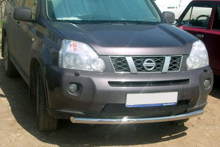 Дуга передняя по низу бампера d-60 радиусная  для Nissan X-Trail T31 2011, Технотек NXT2010_1.1