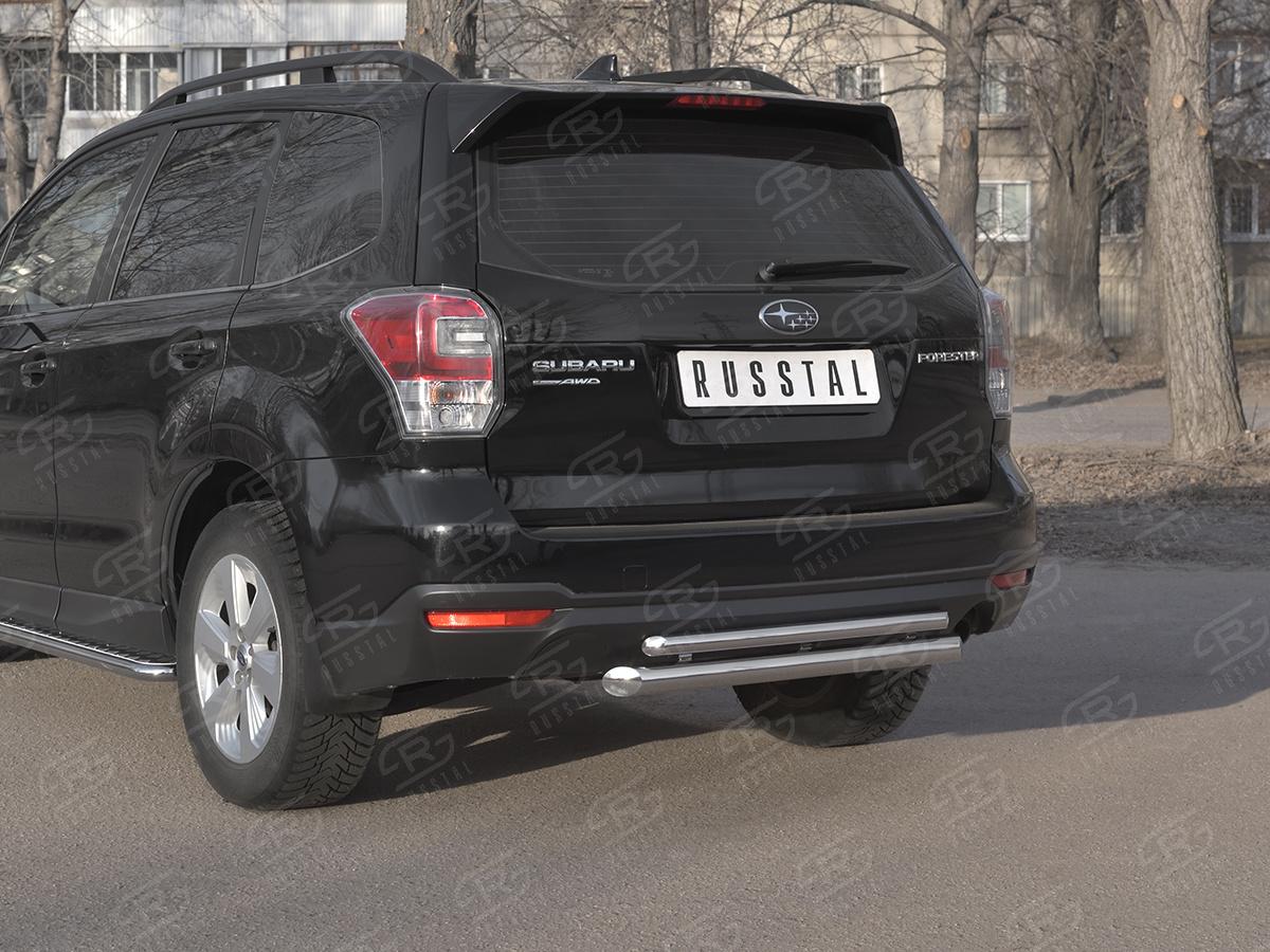 SUBARU-FORESTER(SJ)-2016-2018-Защита-заднего-бампера-d57-дуга-d42-дуга-SUFZ-003351, Slitkoff
