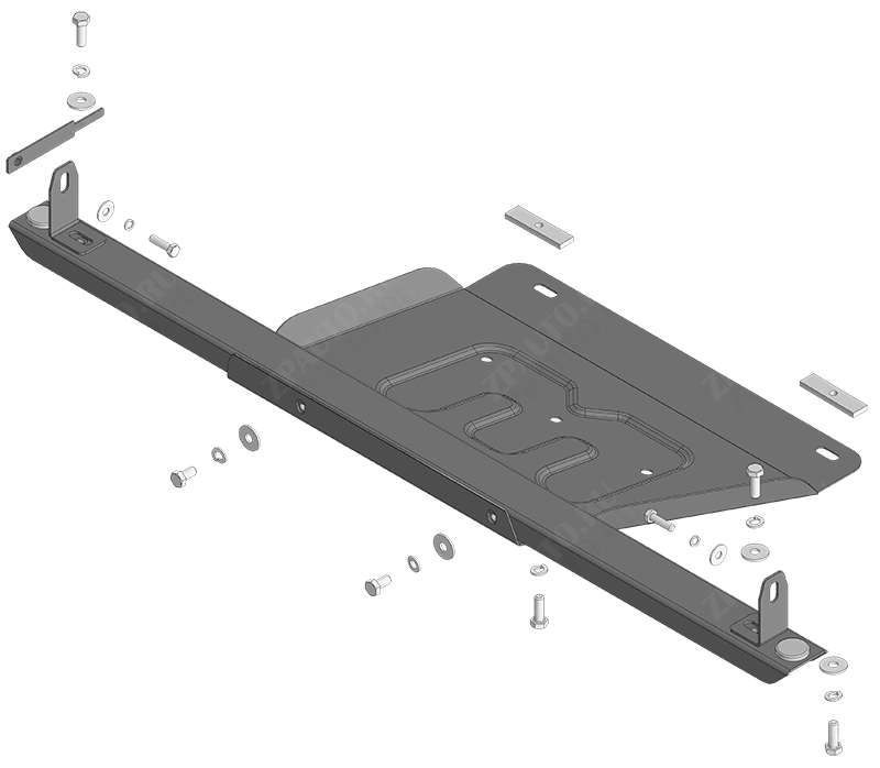 Защита стальная Мотодор (Раздаточная коробка), 2 мм,  для Changan Hunter Plus  2023- арт. 77216
