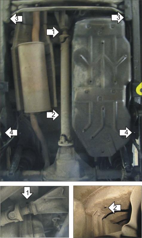 Защита алюминиевая Мотодор (Топливный бак), 8 мм, Алюминий для Lincoln Navigator 1997-2003 арт. 383802