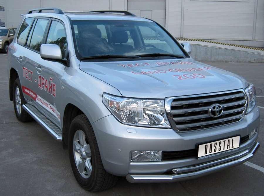 Защита переднего бампера d76/42 для Toyota Land Cruiser 200 2007-2012, Slitkoff LCZ-000206