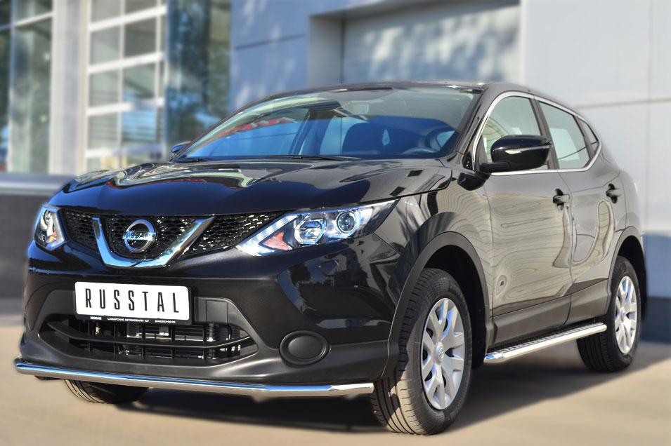 Защита переднего бампера d42 для Nissan Qashqai 2014, Slitkoff NQQZ-001785