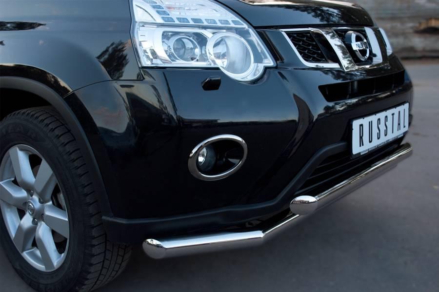 Защита переднего бампера d57/57 для Nissan X-Trail 2011, Slitkoff NTZ-000911