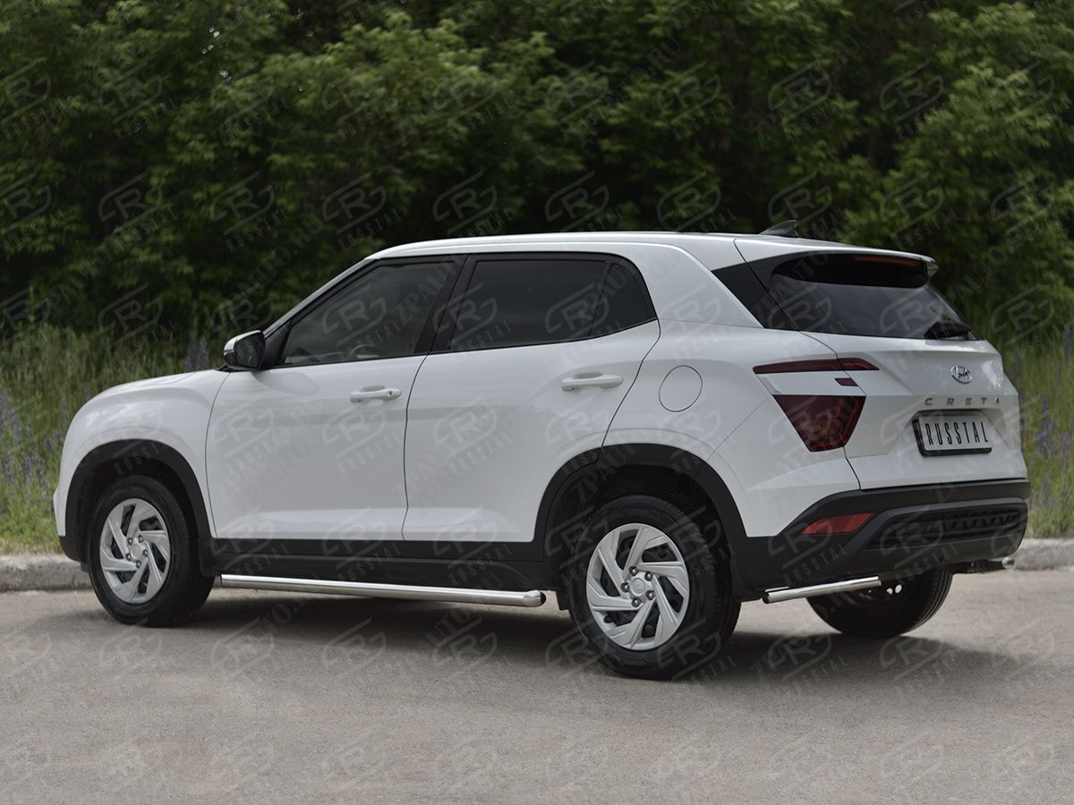 HYUNDAI CRETA 2021- Защита заднего бампера уголки d42 секции HCRZ-003827