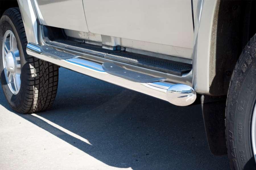 Пороги труба d76 с накладками вариант 1 для UAZ Patriot, Slitkoff UPT-0005051