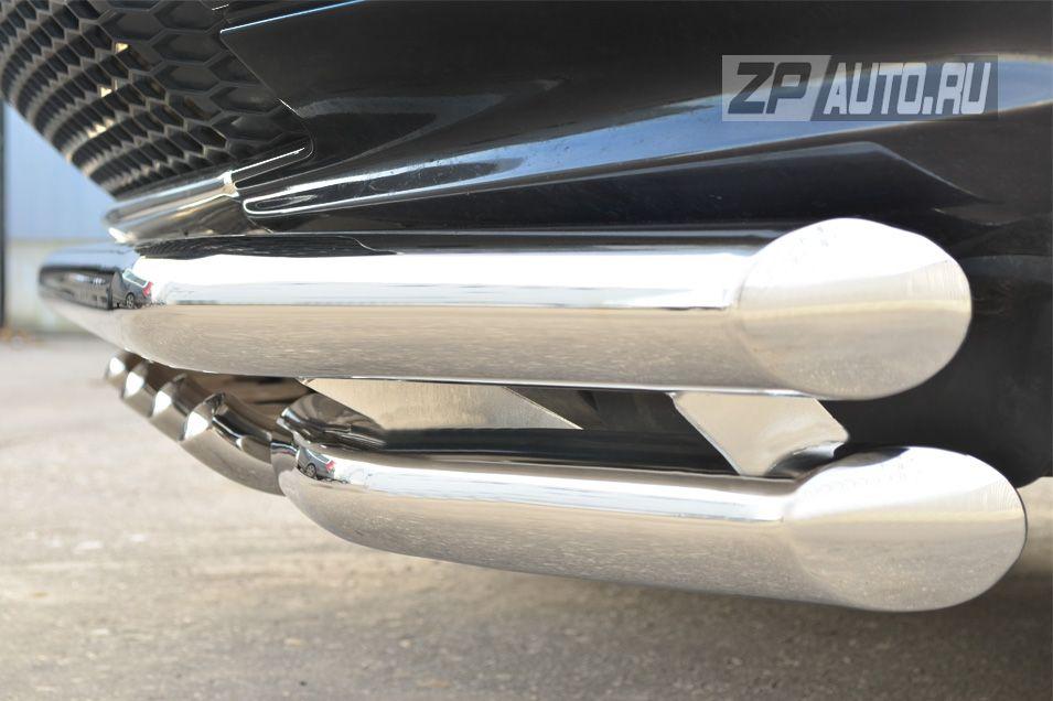 Защита переднего бампера d57/57 уголки с зубами для Freelander 2 2013, Slitkoff LFRZ-001492