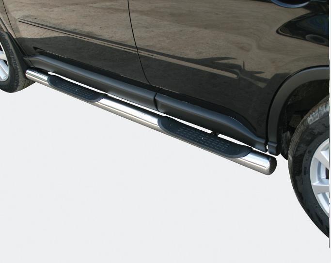 Пороги труба d-76 степ (с проступью)  для Nissan X-Trail T31 2011, Технотек NXT2010_1.2