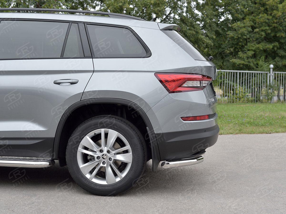 Защита заднего бампера уголки d57 на Skoda Kodiaq, Slitkoff SKKZ-002782