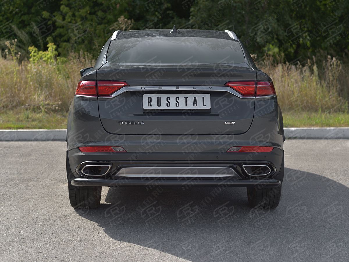 GEELY TUGELLA 2020- Защита заднего бампера d57 секции black GTGZ-003947CH